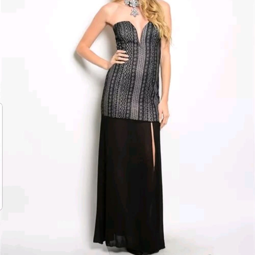 Vivayou Black Glitter Design Sweetheart Dress